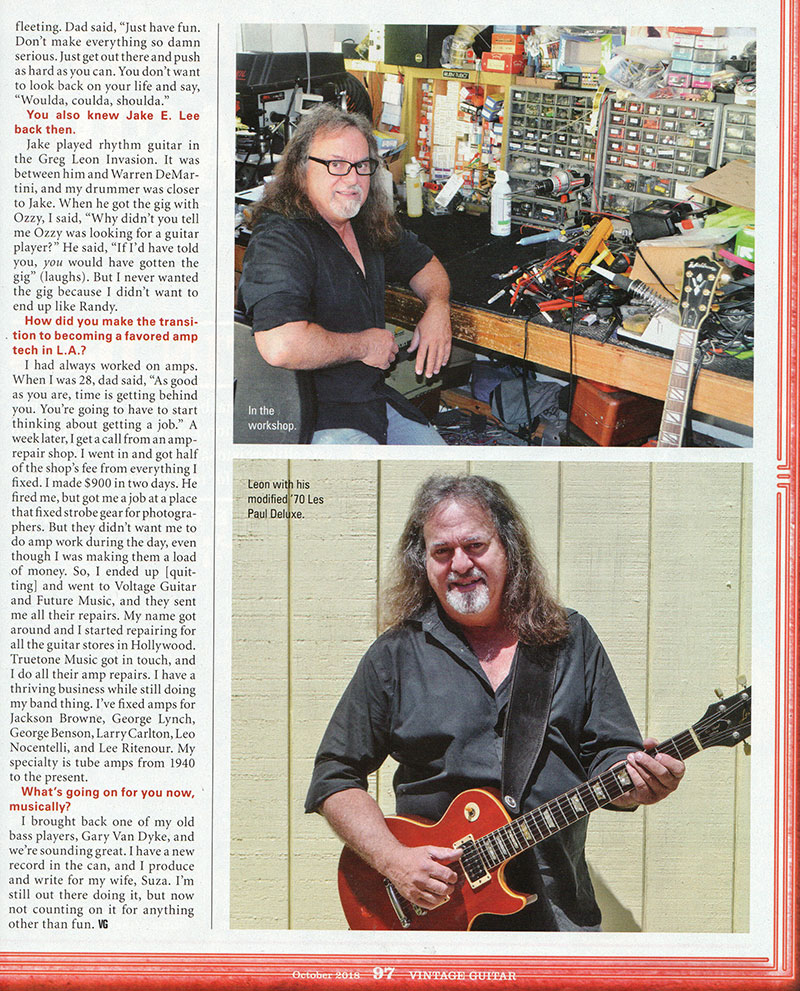 Vintage Guitar Magazine Article (2018)